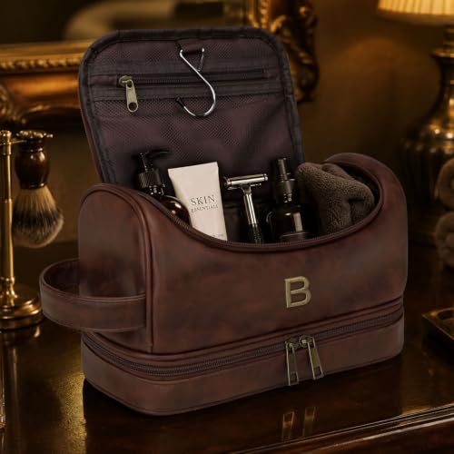 Personalized Toiletry Bag for Men, Initial Custom Gifts for Men - style: B