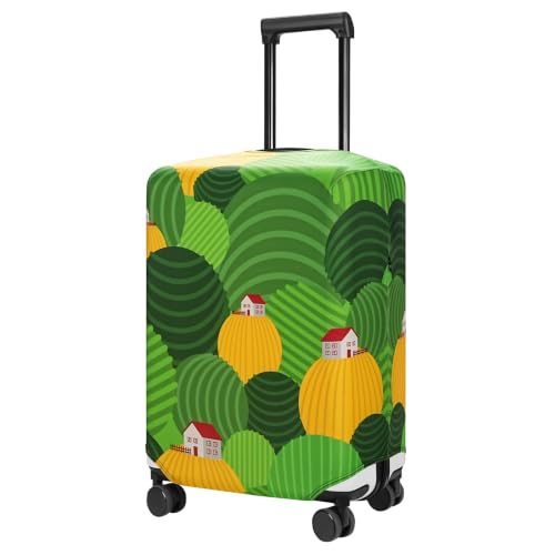 HYPER VENTURE Travel Luggage Cover Suitcase Protector Fits 18-22 Inch, S - color: Green Hills, size: S