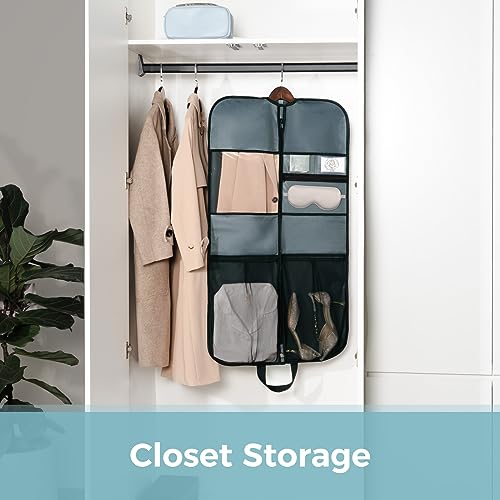 pack all 40" Multi-Compartment Garment Bag, Heavy Duty Hanging Suit Bag - size: Regular