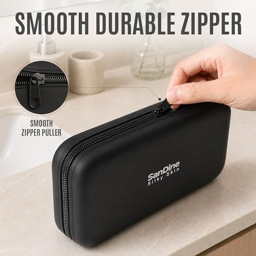 Silicone Makeup Bag for Women – Waterproof Silicone Cosmetic Pouch & Makeup Brush Holder – Easy‑Clean Travel Toiletry Organizer with Zipper – Soft Durable Silicone Case by Sandine (Black) - color: Black