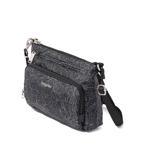 Baggallini Securtex Anti-Theft Keepsake Crossbody - color: Midnight Blossom Print