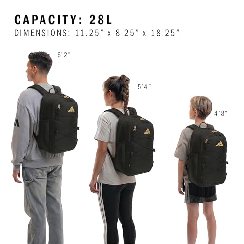 adidas Amplifier School Backpack 27L - color: Black/Gold Metallic/Bungee