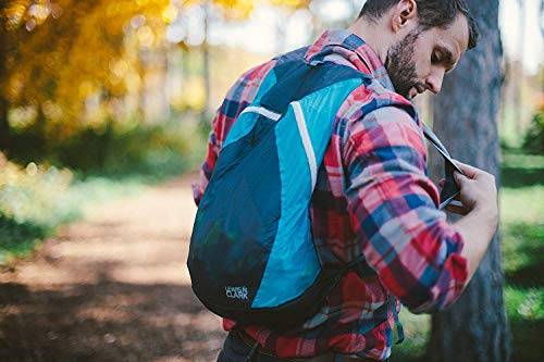 Lewis N. Clark Women's Packable Daypack, Hiking Camping Backpack, Ditty Bag, Charcoal/Neon Lemon, One Size - color: Charcoal/Neon Lemon
