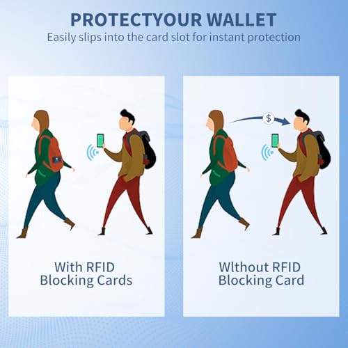 2 Pack RFID Blocking Card, Contactless NFC Debit Credit Card Passport Protector,Entire Wallet Purse Protect - color: 2 Pcs Black