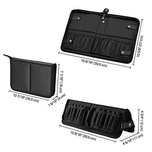 BYOOTIQUE Travel Makeup Brush Bag Foldable Holder Organizer Portable Artist - color: Classic Black
