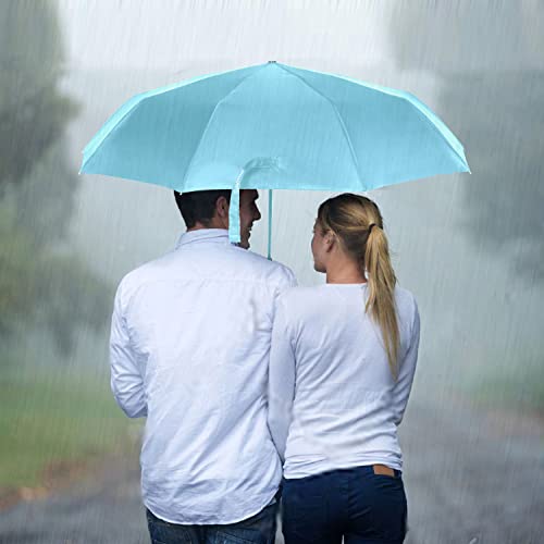 TradMall Travel Umbrella Windproof 56 Inches Canopy, Sky Blue - color: Sky Blue, size: 56 Inches