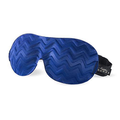 Bucky Ultralight Travel & Sleep Chevron Eye Mask, Navy, One Size - color: Navy