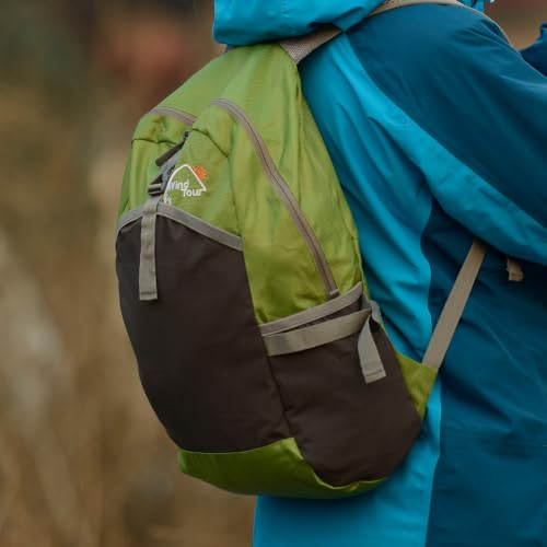 Wind Tour Outdoor Foldable Backpack, Unisex, Fashion Casual for Travel Hiking Mountaineering(Green | 22L)