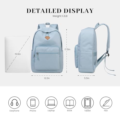 Lohol Classic Backpack for School Travel College, Durable Water Resistant Bookbag (Brown) - color: Brown
