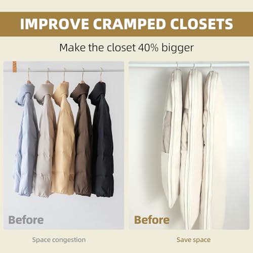 2 Packs Space Saving Garment Bag with Self Compression Zipper, Travel Use - size: Large-2Pcs