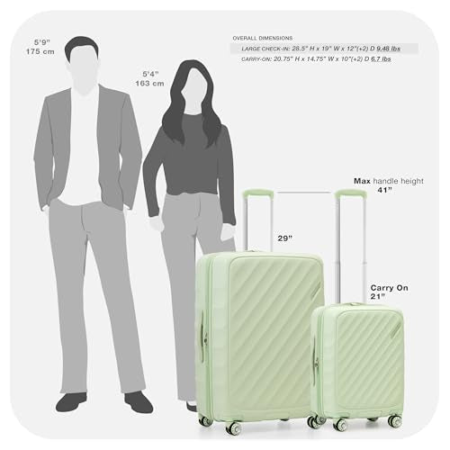 Traveler's Choice Elm Expandable Spinner Luggage Set, Glossy Mint, 29" Checked - color: Glossy Mint, size: 29" Large (1-Piece)