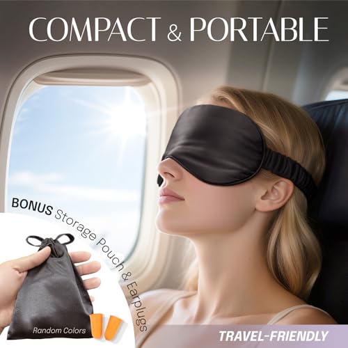 OLESILK 100% Mulberry Silk Sleep Mask for Women - Zero-Pressure Blackout - color: Charcoal