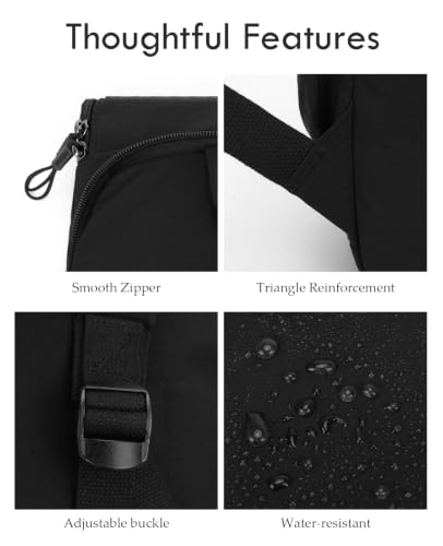Foldable Backpack for Women, Lightweight Travel Backpack Purse Black - color: Black