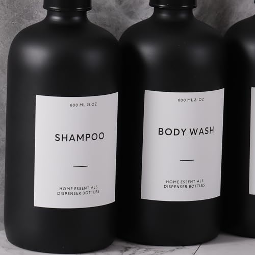 HOMCDALY Shampoo and Conditioner Dispenser, 21oz 3-Pack Refillable Shampoo and Conditioner Bottles, Empty Bathroom Shower Pump Dispenser (21oz-Black - color: Black-21oz