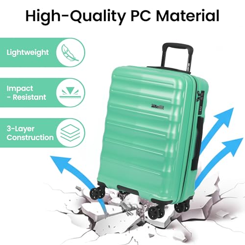 20" Carry-On Luggage,Airline Approved,Expandable 20% - color: Green, size: Carry-On 20-Inch