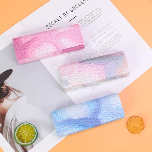 PERFECTSIGHT 3 Pack Hard Shell Eyeglasses Case, PU Leather Protective Glasses Case, Cute Eyeglass Case for Women Men Girls - color: Scale