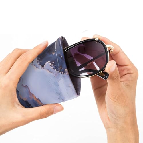 TRIUMPH VISION Eyeglass Case Glasses Case Soft Sunglass Pouch Sleeve 3 Pack - color: Pu Marble Multi Colors