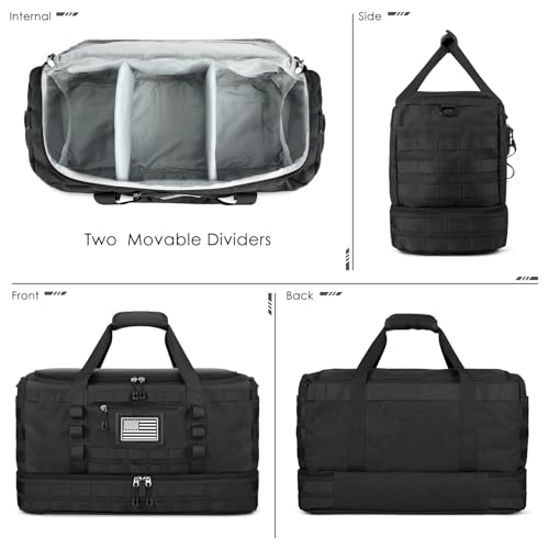 Gym Bag for Men Women, Carry on Luggage 22x14x9 Airline Approved Duffle Bag - color: Black, size: Medium