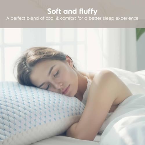 Nestl Cooling Body Pillow for Sleeping 1 Pack, Luxury Shredded Memory Foam Body Pillows, Adjustable Cold Gel Pillows for Hot Sleepers, Supportive Long Pillow for Bed Side Back Stomach Sleepers - size: Body 20"x54"