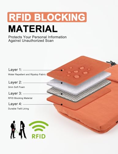 GOX Neck Wallet for Traveling Women,RFID Blocking Crossbody Wallet - color: erythrinus