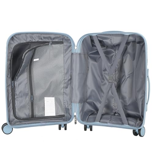 20 Inch Carry On Luggage with TSA Lock, Lightweight PP Hardside Suitcase with 360° Spinner Wheels, Anti-Burst Zipper, 2-Step Telescopic Handle, Travel Carry-On Suitcase for Women and Men (Blue-B) - color: Blue-B