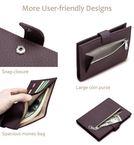 RFID Blocking Passport Wallet for Women, Travel Gift Ready - color: Coffee Brown