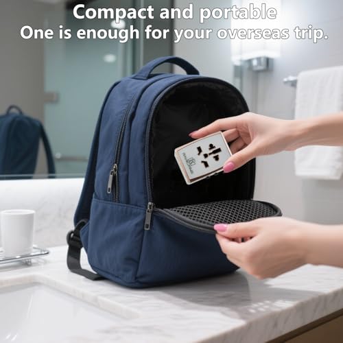 Universal Travel Adapter 45W with 5 Ports (3 USB-C, 2 USB-A) Worldwide Charger for USA, Europe, UK, Australia, Asia & 150+ Countries International Power Plug - color: White 45W