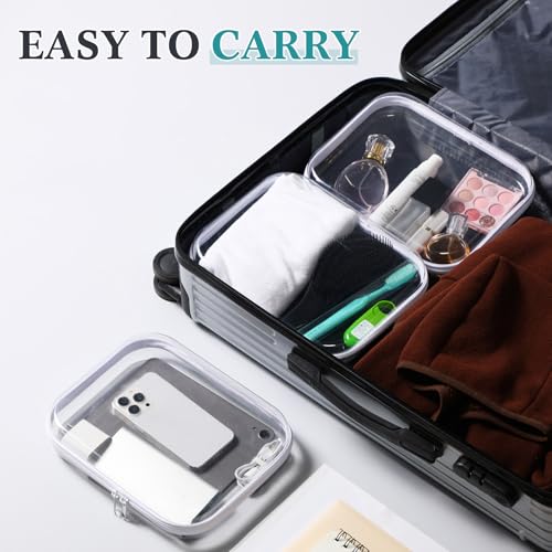Sanwuta 6 Clear Hard Zipper Case,White,9.84 X 7.87 X 2 Inch - color: White, size: 9.84 x 7.87 x 2 Inch