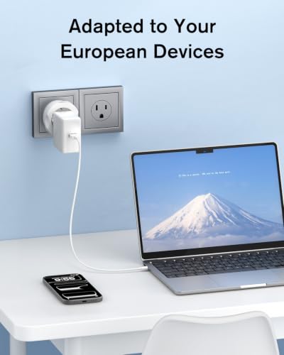 VINTAR European to US Plug Adapter, EU to US Travel Plug Converter, 1 Pack