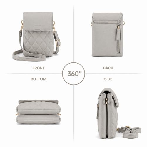 RFID Small Crossbody Bags for Women Cell Phone Purse for Travel - color: Grey