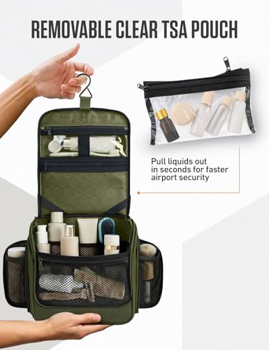VENTURE 4TH Hanging Travel Toiletry Bag, 18 Compartments - Forest Green - color: Forest Green