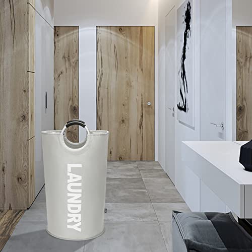 DOKEHOM 95L Large Laundry Basket Bag, Collapsible Tall Hamper, Grey - color: Light Grey, size: 95L
