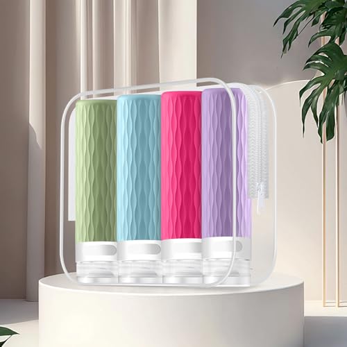 Travel Bottles for Toiletries, TSA Approved Silicone Travel Toiletry Bottle - color: Lavender,HotPink,SkyBlue,Avocado