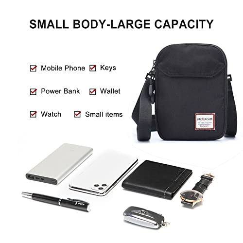 SEAFEW Mini Crossbody Bag Shoulder Bag for Men, Small Messenger Satchel Bag for Women - color: Black - Standard