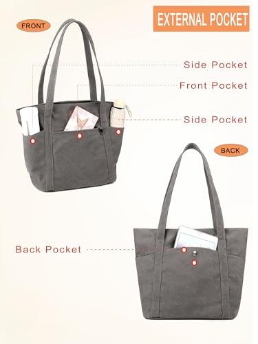Light Canvas Shoulder Bag for Women Retro Bucket Tote - color: Burgundy