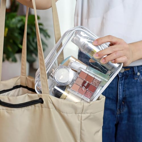 PACKISM TSA Approved Toiletry Bag - Clear Makeup Bag for Travel, White - color: Active White, size: Medium Set (Standard)