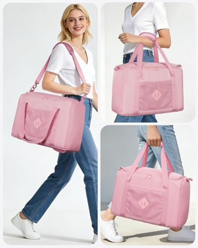 WANDF 개인 물품 여행 가방 45.7x35.6x20.3cm(18x14x, A-핑크, 클래식 - color: A-핑크