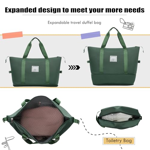 Softside Luggage Set 3 Piece Expandable Spinner Suitcases with Duffel Bag, 22/26/30 in, Lightweight Travel Luggage