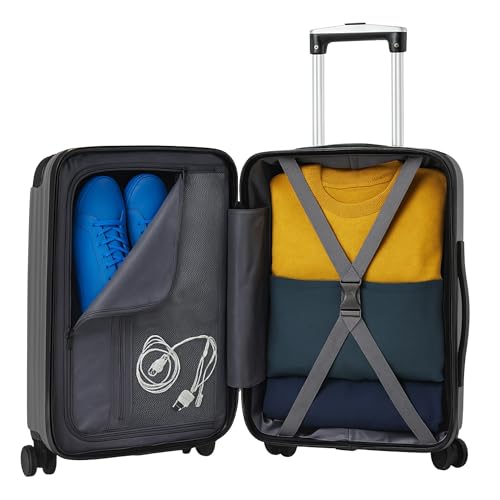 World Traveler Dejuno 콘월 경량 하드사이드 스피너 수하물, 차콜, 기내 수하물, Dejuno 콘월 경량 하드사이드 스피너 캐리어 - color: 차콜, size: 기내 수하물