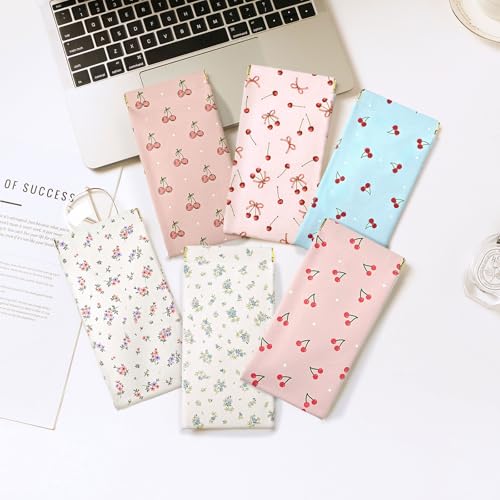 Soft Glasses Case, 2 Pcs Portable PU Leather Squeeze Top Eyeglasses Cases, Cute Sunglasses Pouch Bag for Women - color: 2pcs Red Bow+ Pink Cherry