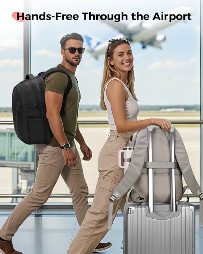 MATEIN HER Work Laptop Backpack for Women with Lunch Box Compartment, Khaki - color: Khaki