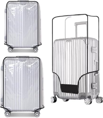 2PCS Clear PVC Suitcase Cover Protectors Transparent Luggage Cover Waterproof Wheeled Suitcase Dust Cover Dustproof Travel Luggage Sleeve Protector (24“+28”) - size: 24“+28”