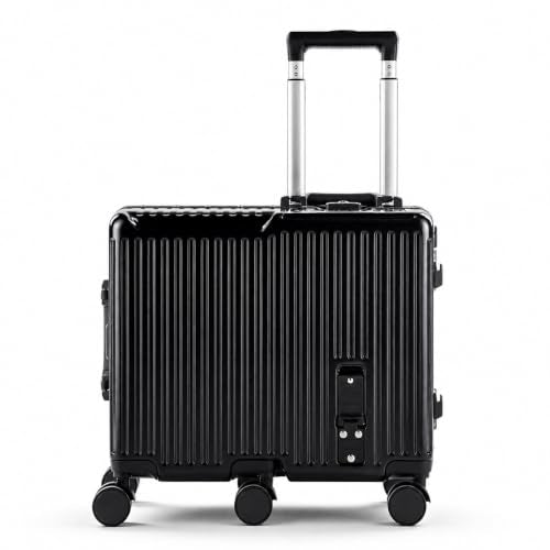 Kids Ride-On Luggage, 20" Aluminum Frame Carry-On with 6 Wheels (Black) - color: Black