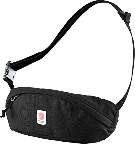 Fjällräven Ulvo Hip Pack Medium - Waterproof Bergshell Fabric, Durable Storage, Adjustable Belt- Hiking, Travel - color: Black