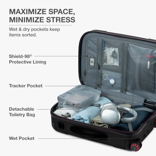 Traveler's Choice Maxporter II Polycarbonate Hardside Trunk with Spinner Wheels, Black, 22-Inch Carry-on Luggage - color: Black, size: 22-inch Carry-on Luggage