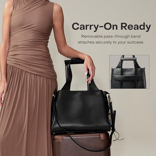 July Juliette Soft Work Tote Bag, Laptop Sleeve, 18L, Black - color: Black