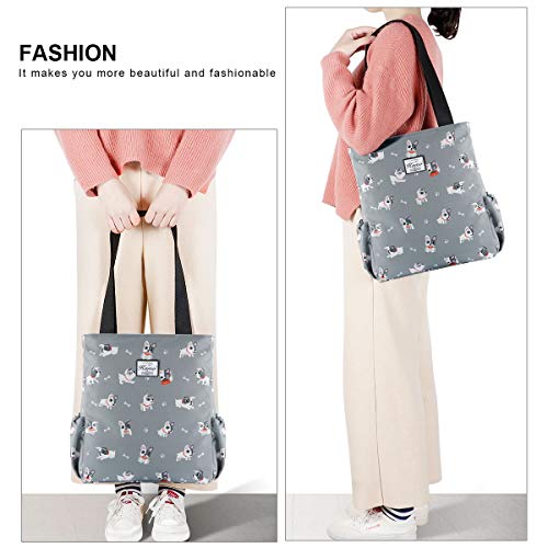 KAMO Floral Tote Bag - Waterproof Lightweight Handbags Travel Shoulder Bag for Hiking Yoga Gym Swimming Travel Beach - color: 0-gray