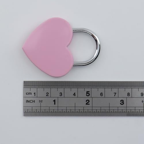 Dnyta 3 Pcs Padlocks with Key, Classic Couple Love Lock, Cute Padlock Decorative Locks Suitcase Locks with Keys, for Gate Shed Toolbox Gym Locker -Valentines/Anniversary/Travel (Heart-Shaped, Pink) - style: Heart shape- Pink