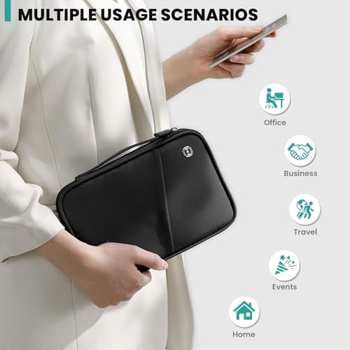 Passport Holder Travel Wallet, Black - color: Black