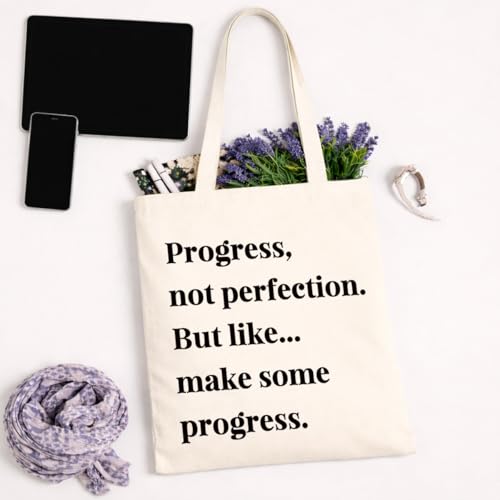 Positive Canvas Tote Bag, Reusable Inspirational Shoulder Bag, Whimsical Carryall for Shopping Commute Beach - color: Inspirational 11